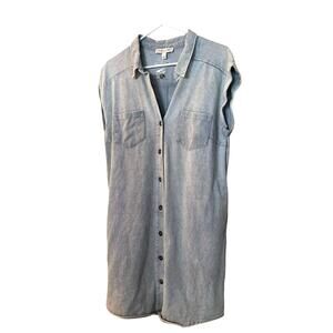 NWT She + Sky Button-Down Denim Mini Dress- women’s L